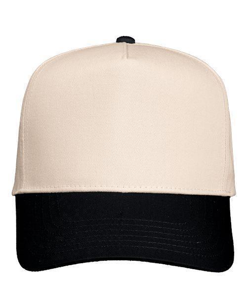 Red White & Brunette Embroidered Adjustable Five-Panel Twill Hat