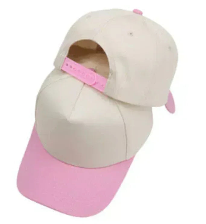 Red White & Blonde Embroidered Adjustable Five-Panel Twill Hat